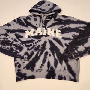 Maine Tie-Dye Hoodie - Black and Gray